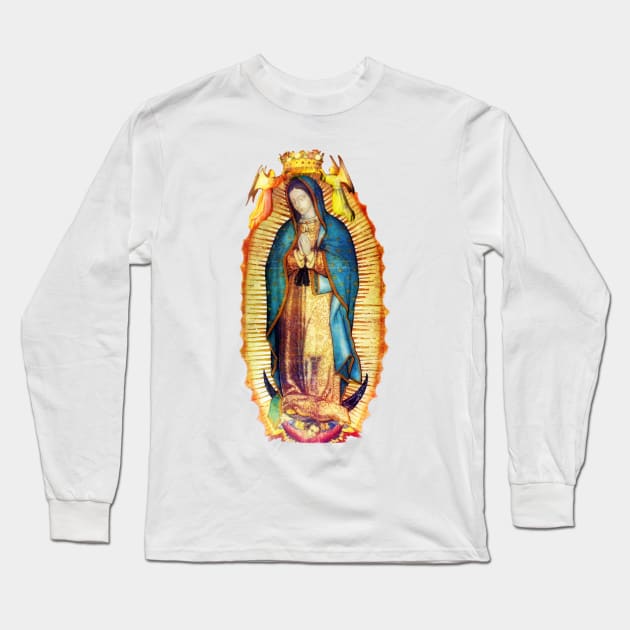 Our Lady of Guadalupe Crowned by Angels Long Sleeve T-Shirt by hispanicworld